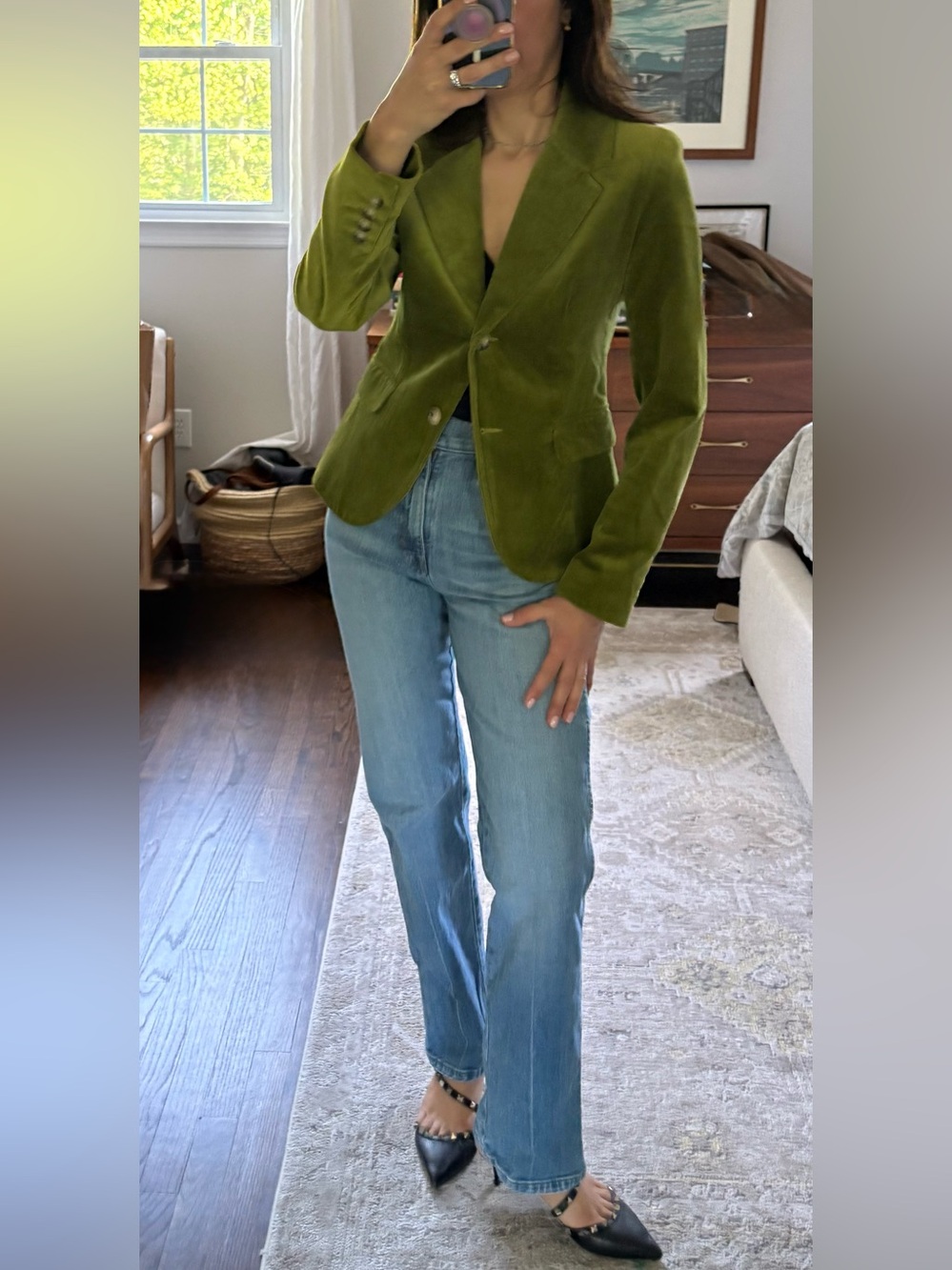 Chaiken Moss Green Velvet Blazer